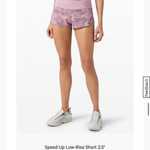 Lululemon Low Rise Speed Up Shorts